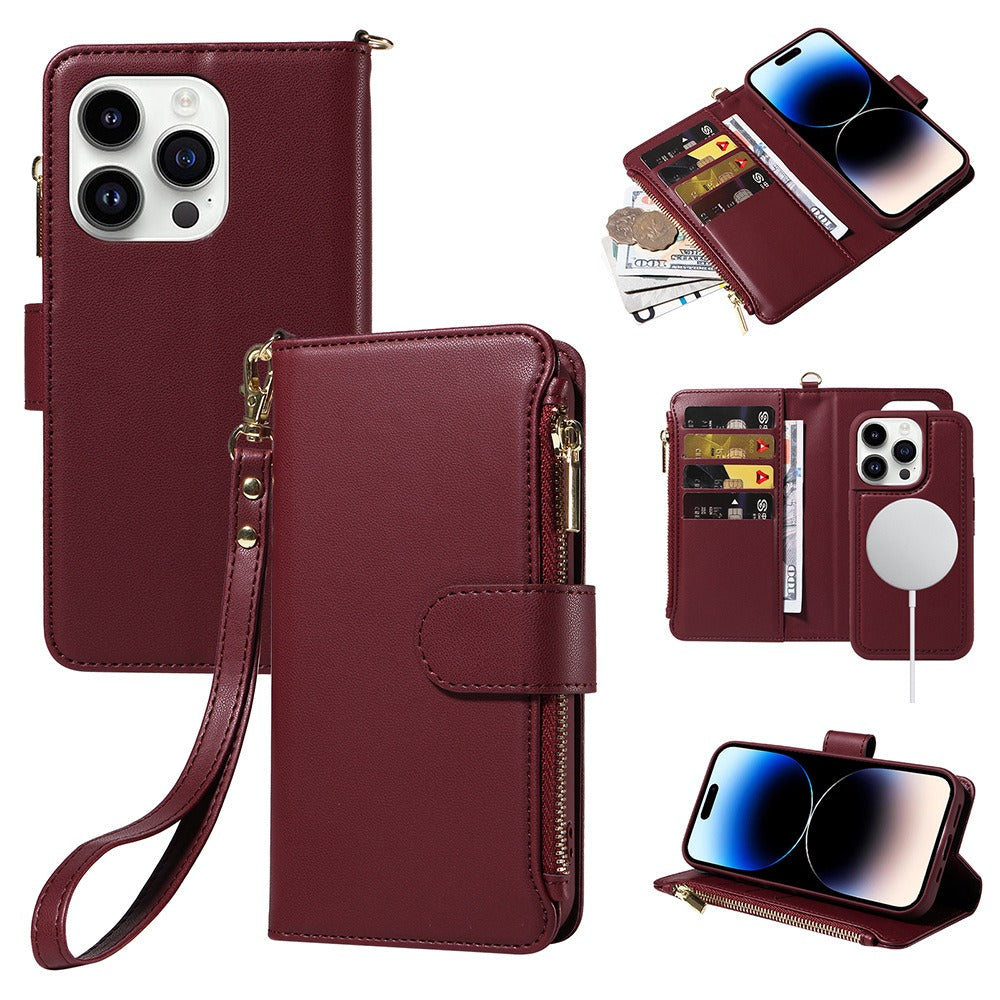 Apple 15 phone case flip wireless charging iPhone 14 phone leather case wallet style phone protection case eprolo