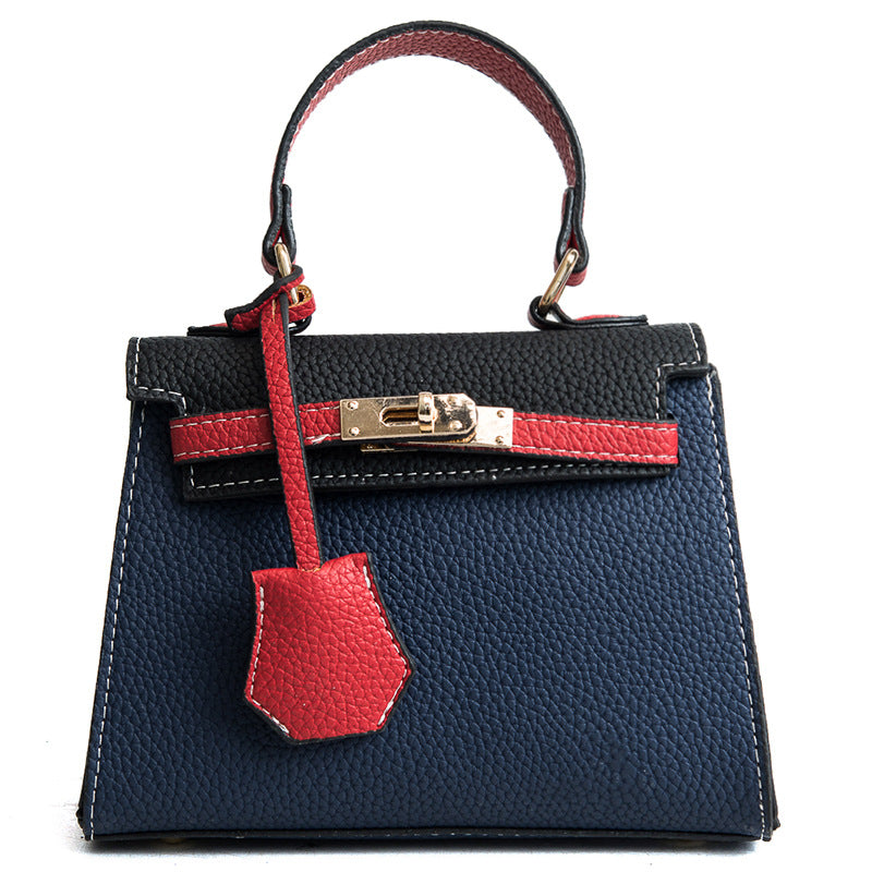 Lychee print color contrast kelly bag