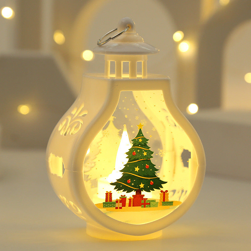 Christmas Lantern LED Lighted Snowman Lamp With Santa Claus Decorative Hanging Lanterns Christmas Snow Globes Gifts For Children