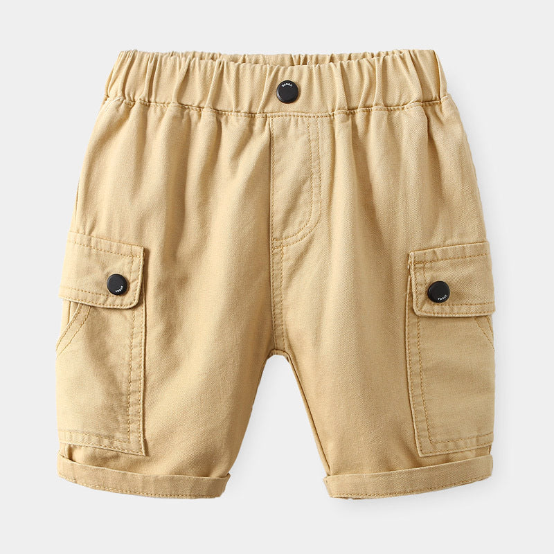 Boy's Five-Panel Shorts Solid Color Casual Short Pants for Kids Mid-Length Pants Wholesale eprolo