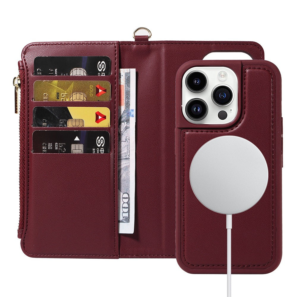 Apple 15 phone case flip wireless charging iPhone 14 phone leather case wallet style phone protection case eprolo