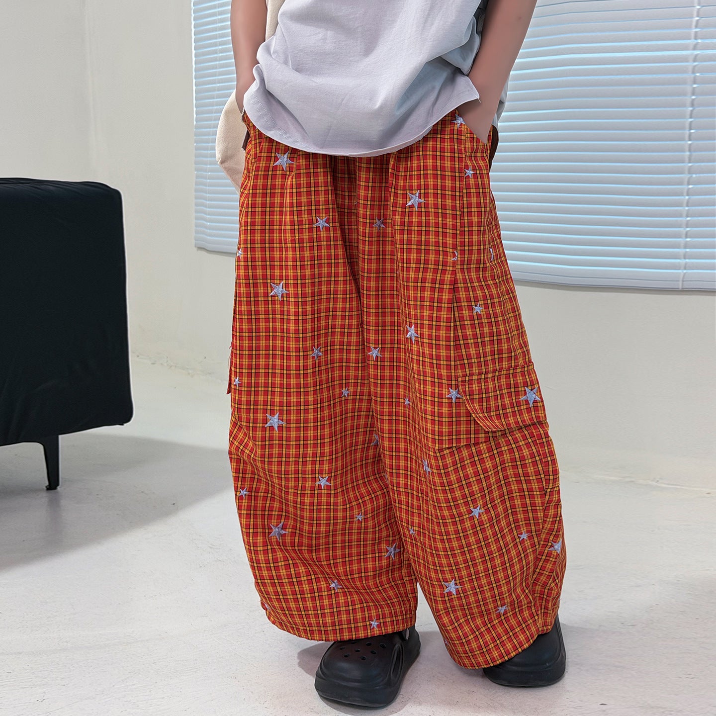 Boys' Pants Lightweight Mosquito-Proof Long Trousers Checkered Pattern Kids Casual Wear eprolo