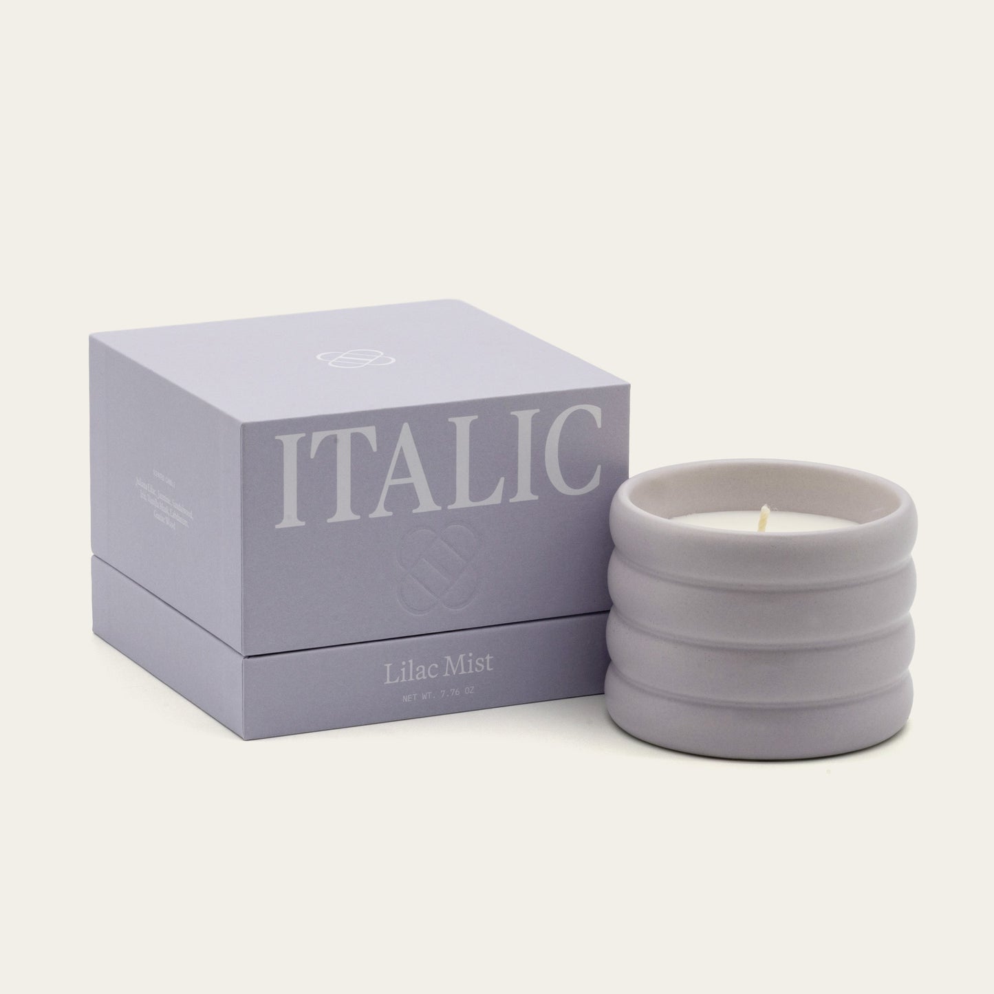 Soy Wax Ceramic Candle & Wick Trimmer Set Italic