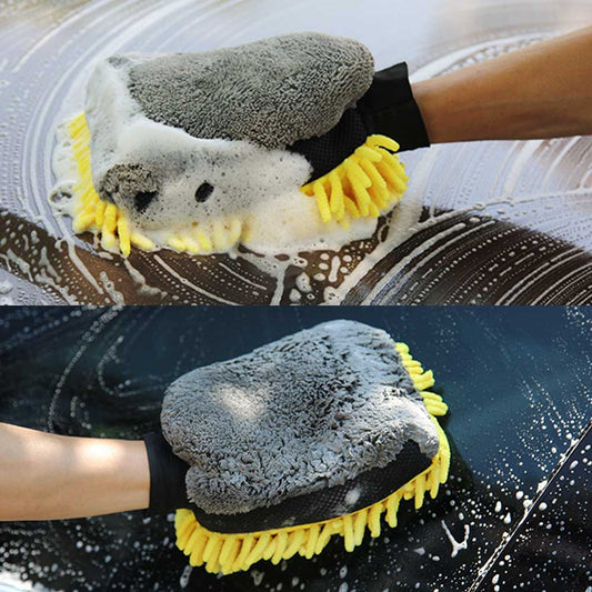 Car Wash Glove Coral Mitt Soft Anti-scratch for Car Wash Multifunction Thick Cleaning Glove Car Wax Detailing Brush Color Random eprolo