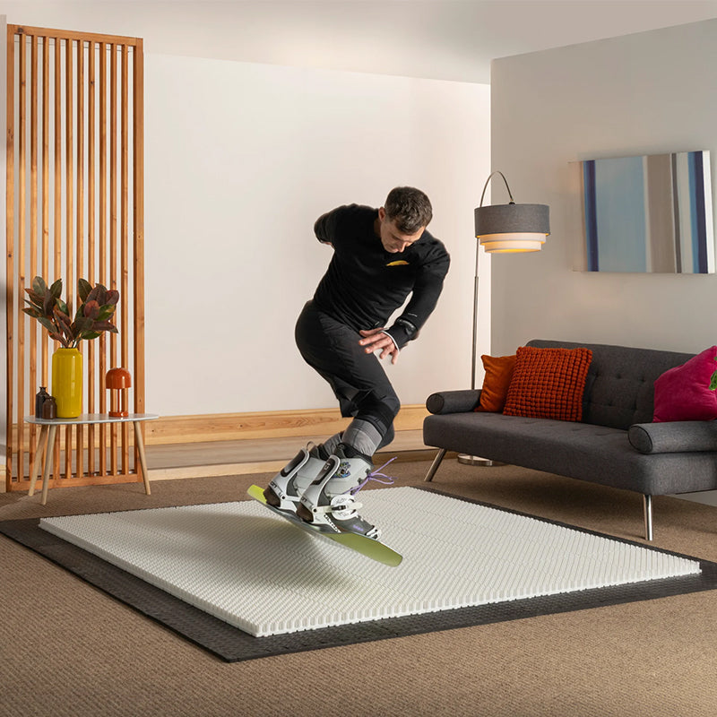 Indoor Ski Carpet White Mushroom Grass Mat + Modular Snowboard & Adult Unisex Skateboard Kit Combo Set eprolo