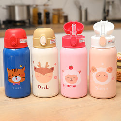 Children's Pocket Cup Set Portable Cartoon Double Cover 316 Stainless Steel Mug Spraying Drug Cup Toddler Drink kettle