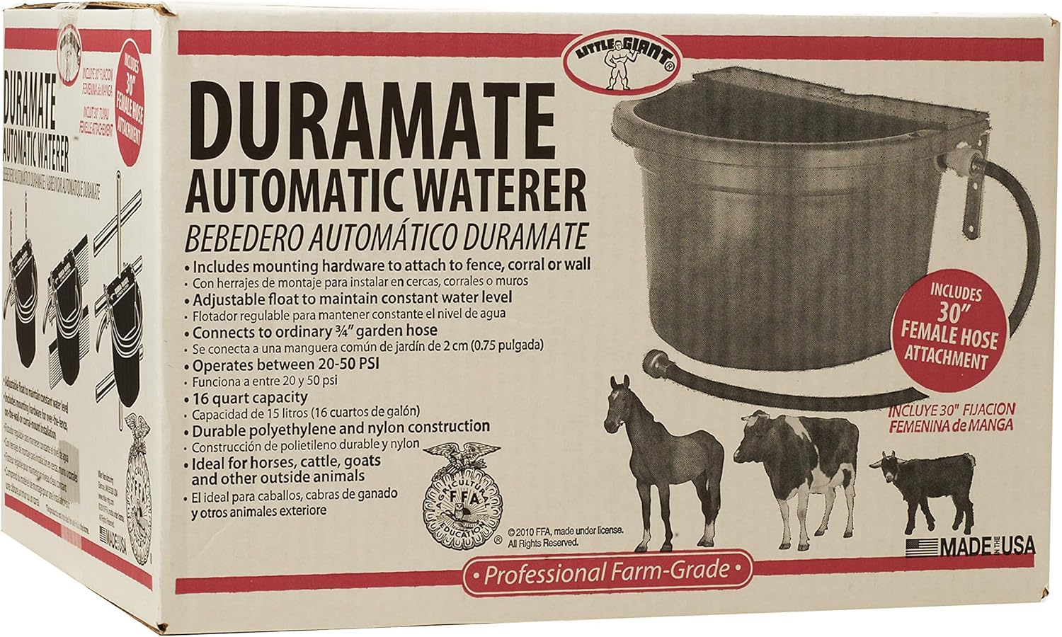 Little Giant 4Gal Waterer + Durvet Vitamins & Electrolytes 4oz 3PCK Livestock Bundle Paw and Tail Supply