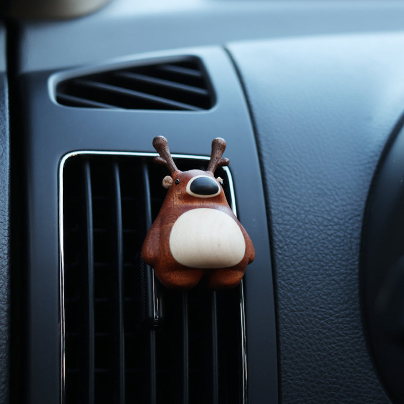 Deer Car Fragrance Accessories Solid Wood Car Perfume Air Outlet Decoration Accessories Cute Gift eprolo
