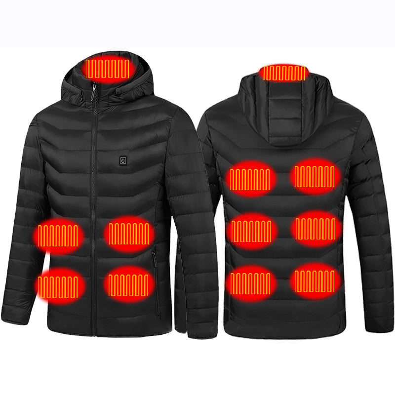 Smart Heating Clothes Winter Standing Collar Hooded Light Thin Heat Preservation Jacket Men's Electric Heating Thermostat Cotton Jacket