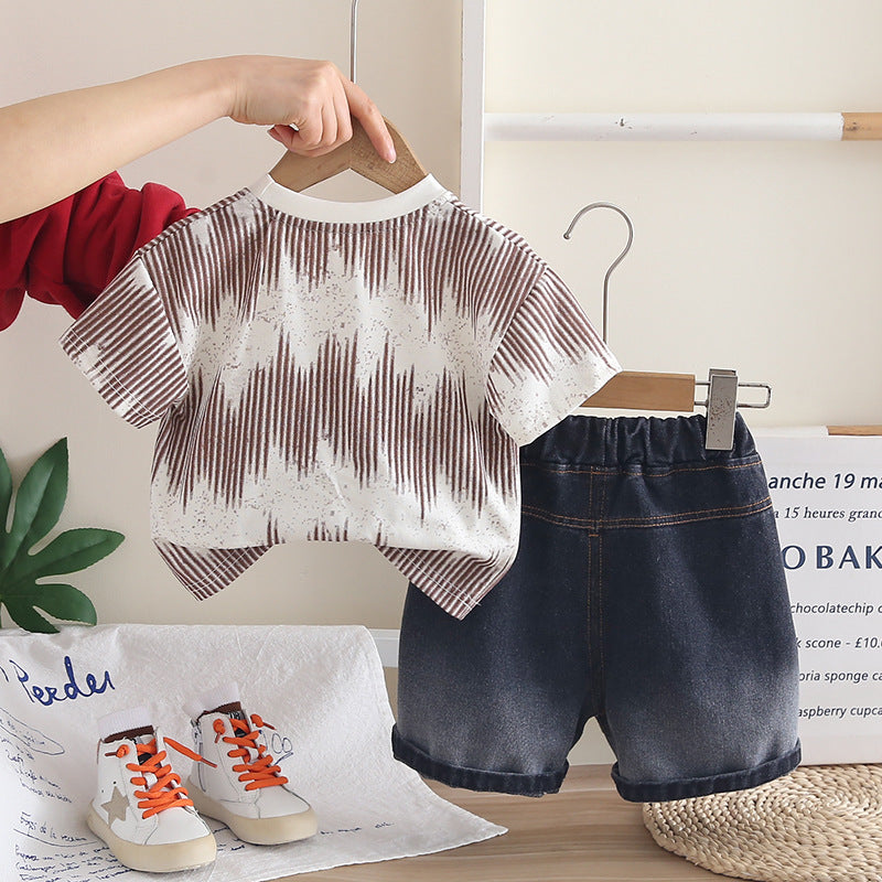 Summer letter short sleeved boys' and baby's clothing eprolo