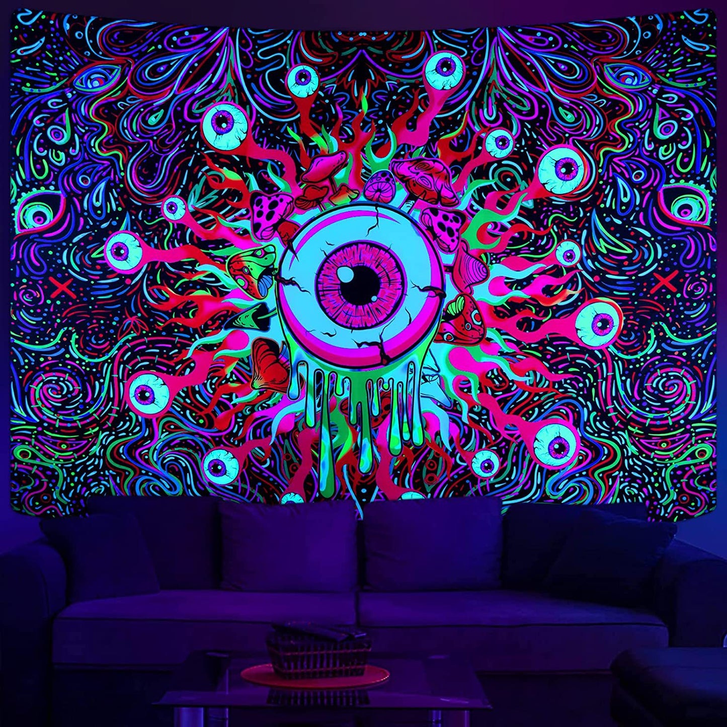 Home Room Dormitory Wall Purple Decorative Cloth Hanging Cloth Tapestry Room Background Cloth Wall Tapestry Hanging
