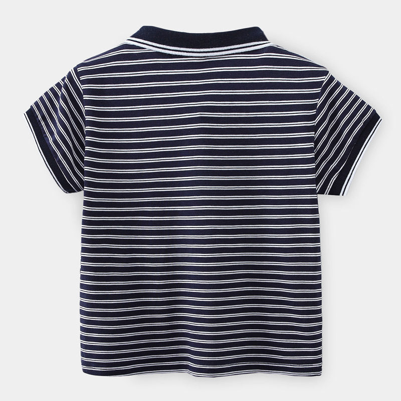 Cute Striped Polo Shirt for Kids Short Sleeve Casual T-Shirt for Boys eprolo