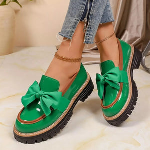 Round Toe Bow Loafers