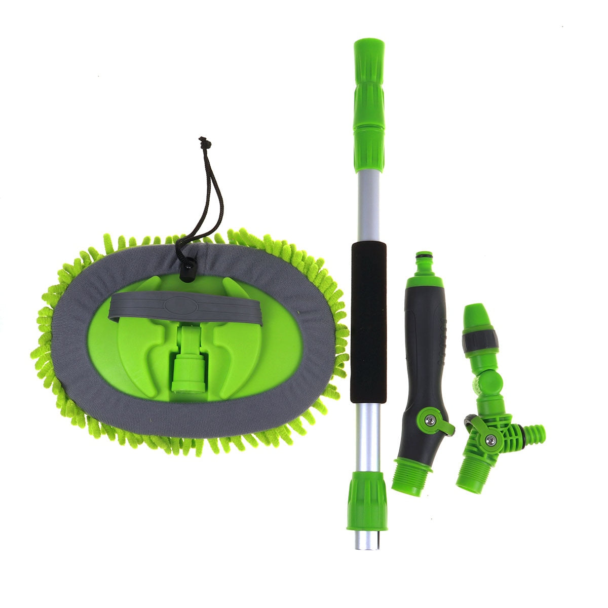 2 in 1 Car Wash Mop Mitt with Long Handle Chenille Microfiber Car Wash Dust Brush Extension Pole 75-112cm Scratch Cleaning Tool eprolo