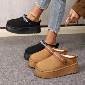 Platform Suede Fur-Lined Boots