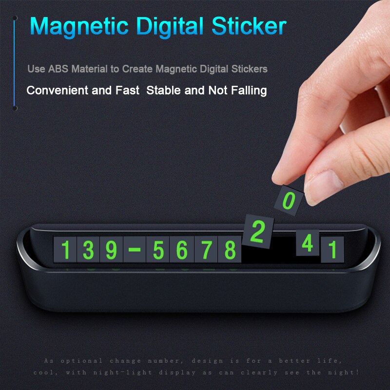 Car Temporary Parking Card Phone Number Card Plate Telephone Number Car Park Stop Automobile Accessories Car-styling 13x2.5cm eprolo