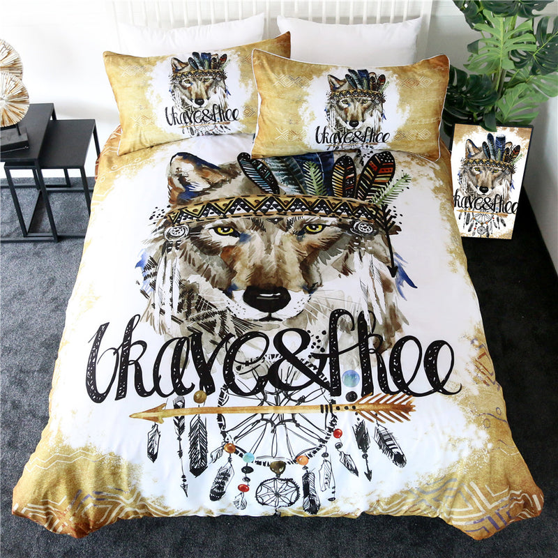 Wolf Three-piece bedding set