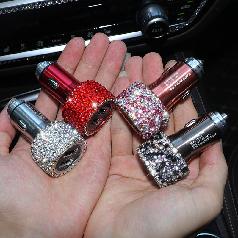 USB Car Charger For Mobile Phone Tablet GPS Fast Charger Car-Charger Dual USB Car Phone Charger Data Line Wire in Car Ornaments eprolo