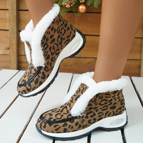 Women's Plus Velvet Snow Boots Sole Air Cushion Decoration