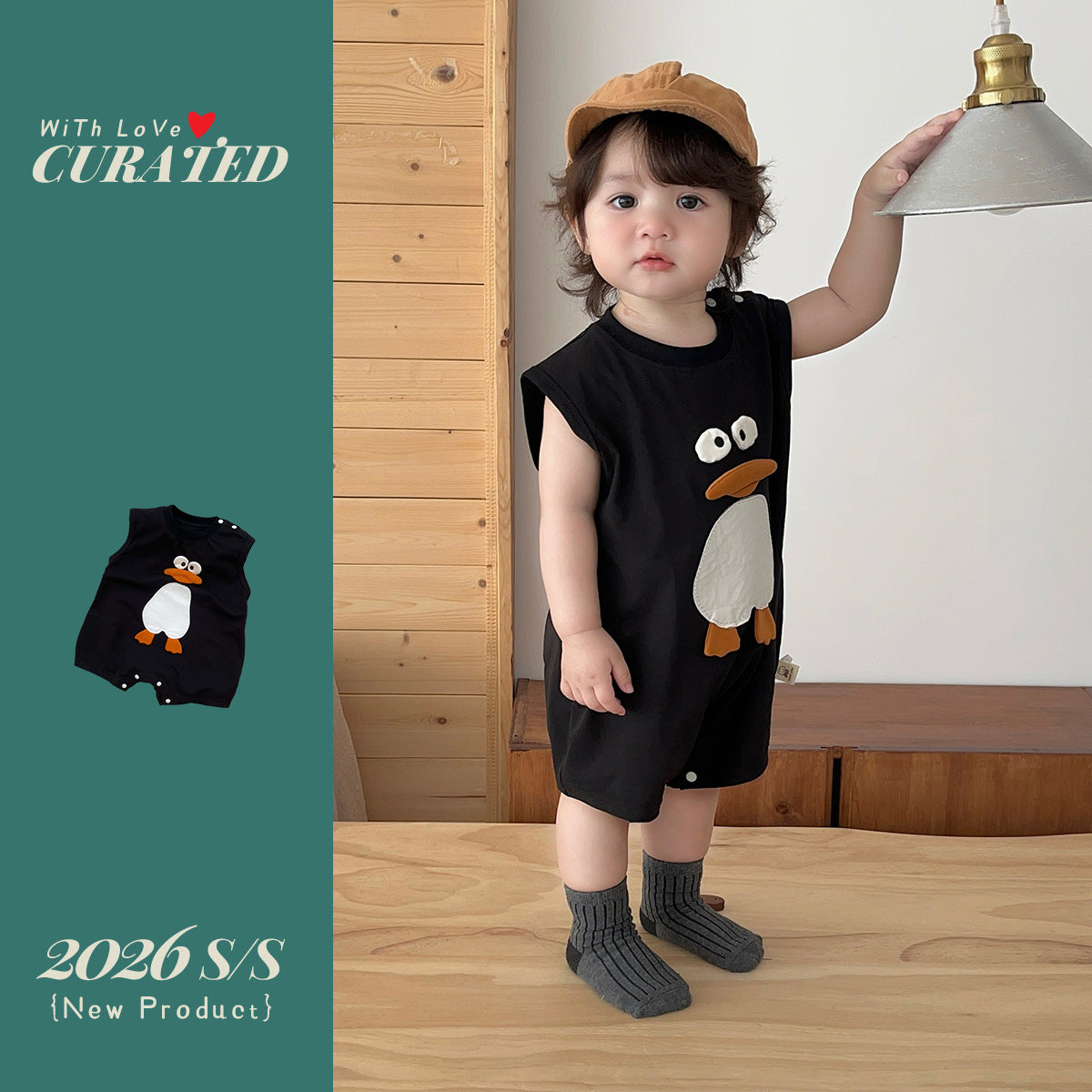 Lightweight Romper with Cute Cartoon Penguin DesignBaby Clothes for Crawling and Outdoor Wear eprolo