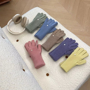Ribbed Knit Touchscreen Gloves