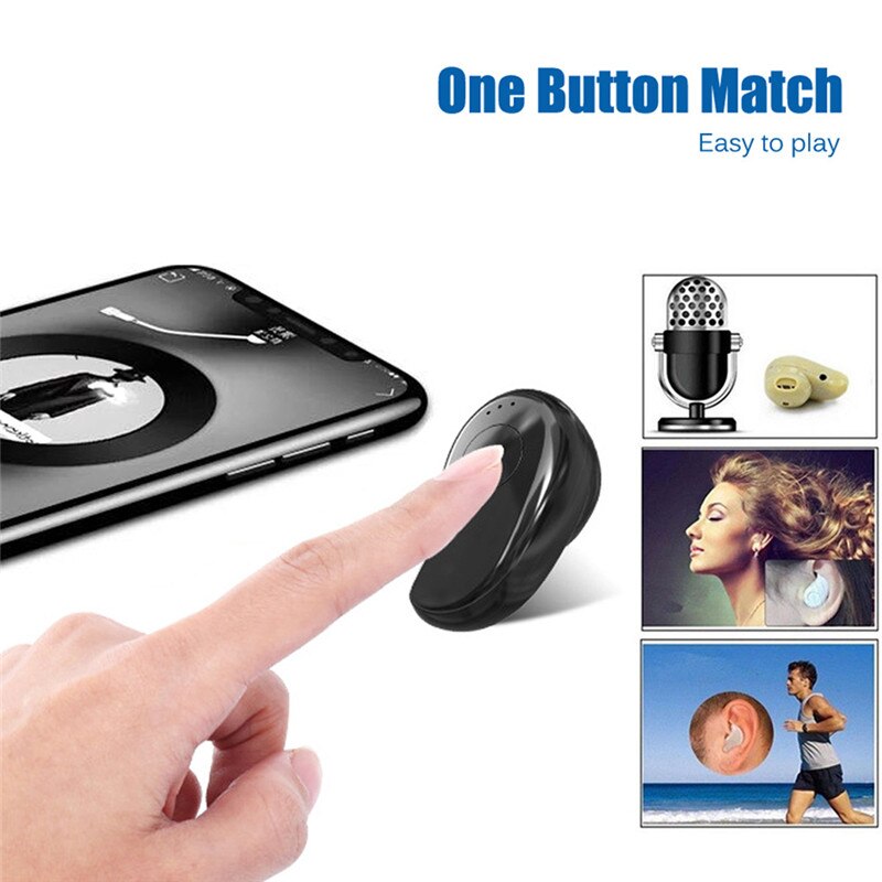 Mini Wireless Bluetooth Earphone in Ear Sport with Mic Handsfree Headset Earbuds for All Phone For Huawei Xiaomi Android Samsung eprolo