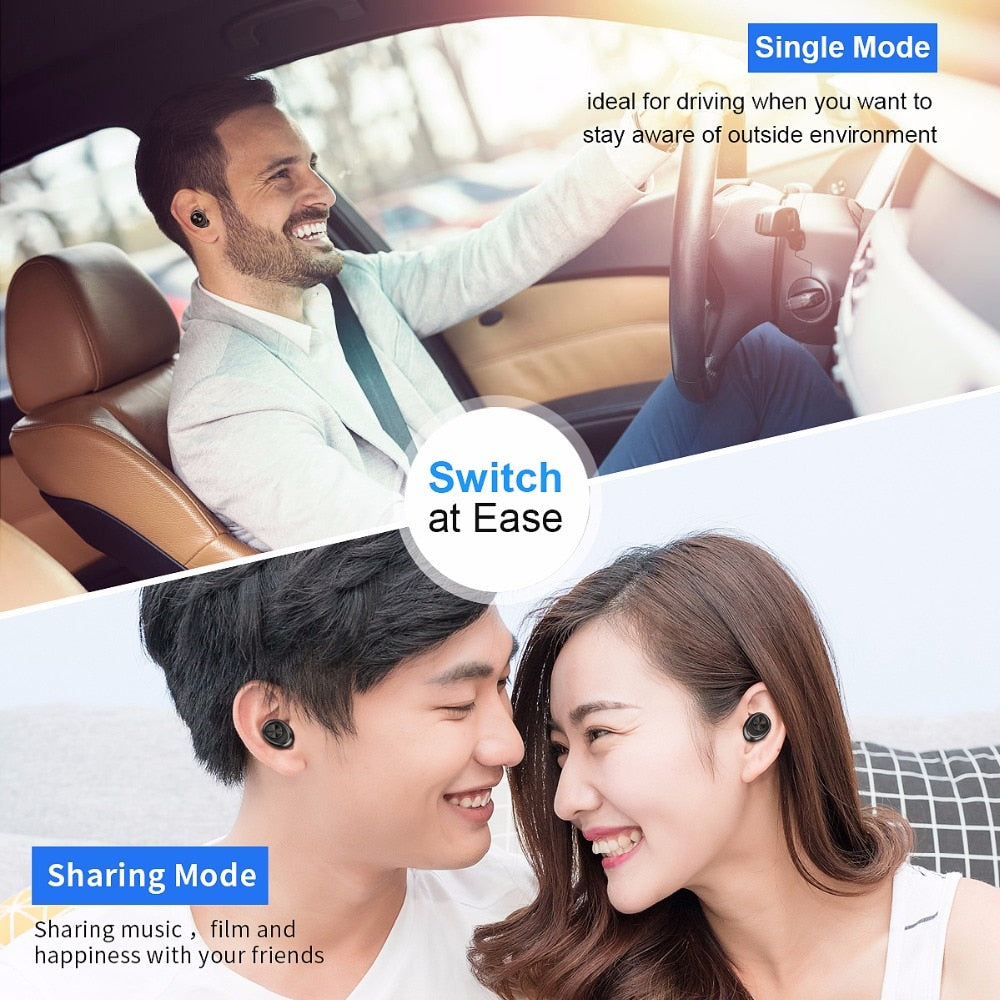 Anomoibuds Capsule TWS Wireless Earbuds V5.0 Bluetooth Earphone Headset Deep Bass Sport Earphone eprolo