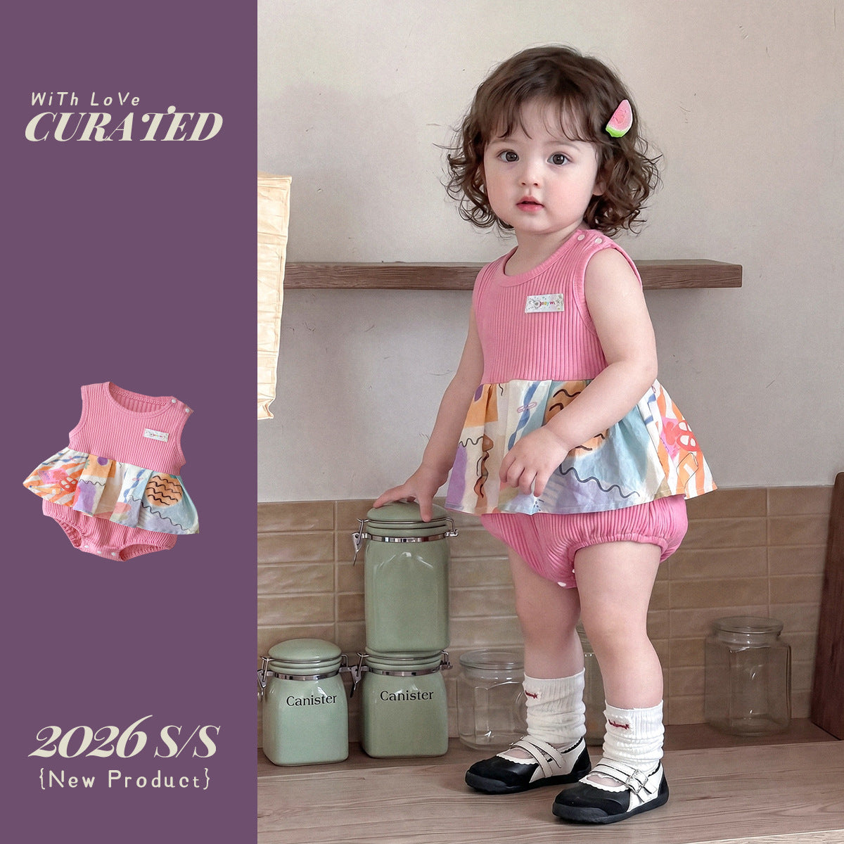 Lightweight Onesie, Summer Cartoon Cake Dress Bodysuit, Sleeveless Infant Cute Romper eprolo