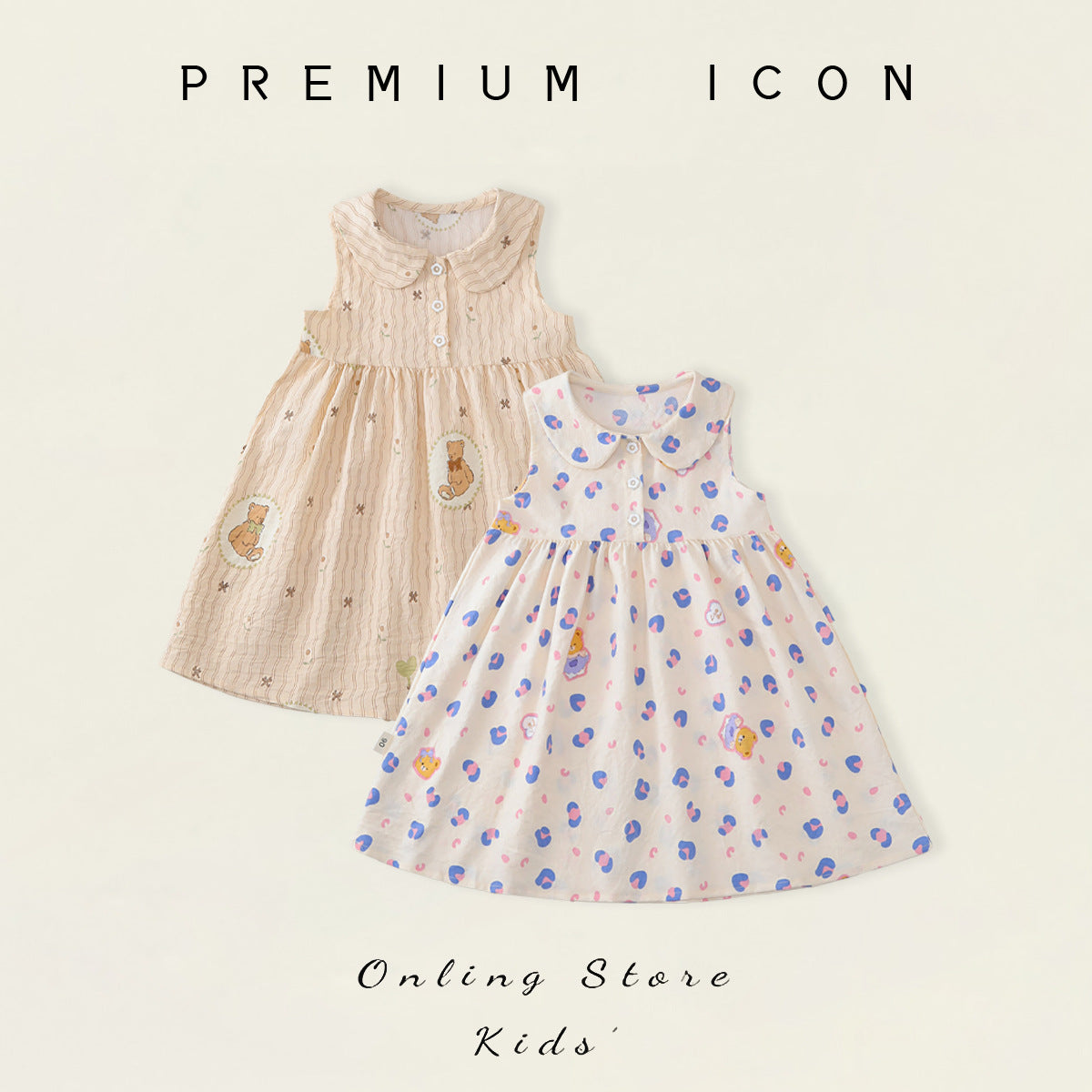 Cute  Print Sleeveless Dress for Girls eprolo