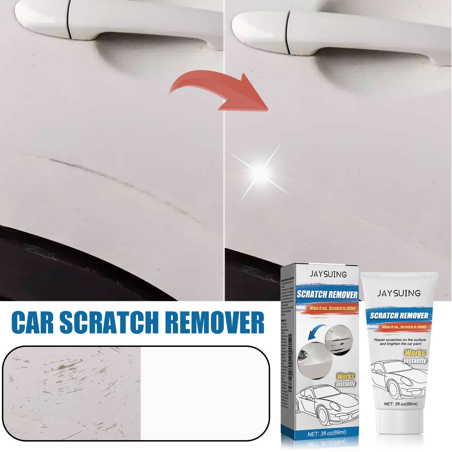 Car Scratch Repair Cream, Car Scratch Repair, Paint Finishing Polishing Renovation And Maintenance Care Cream eprolo