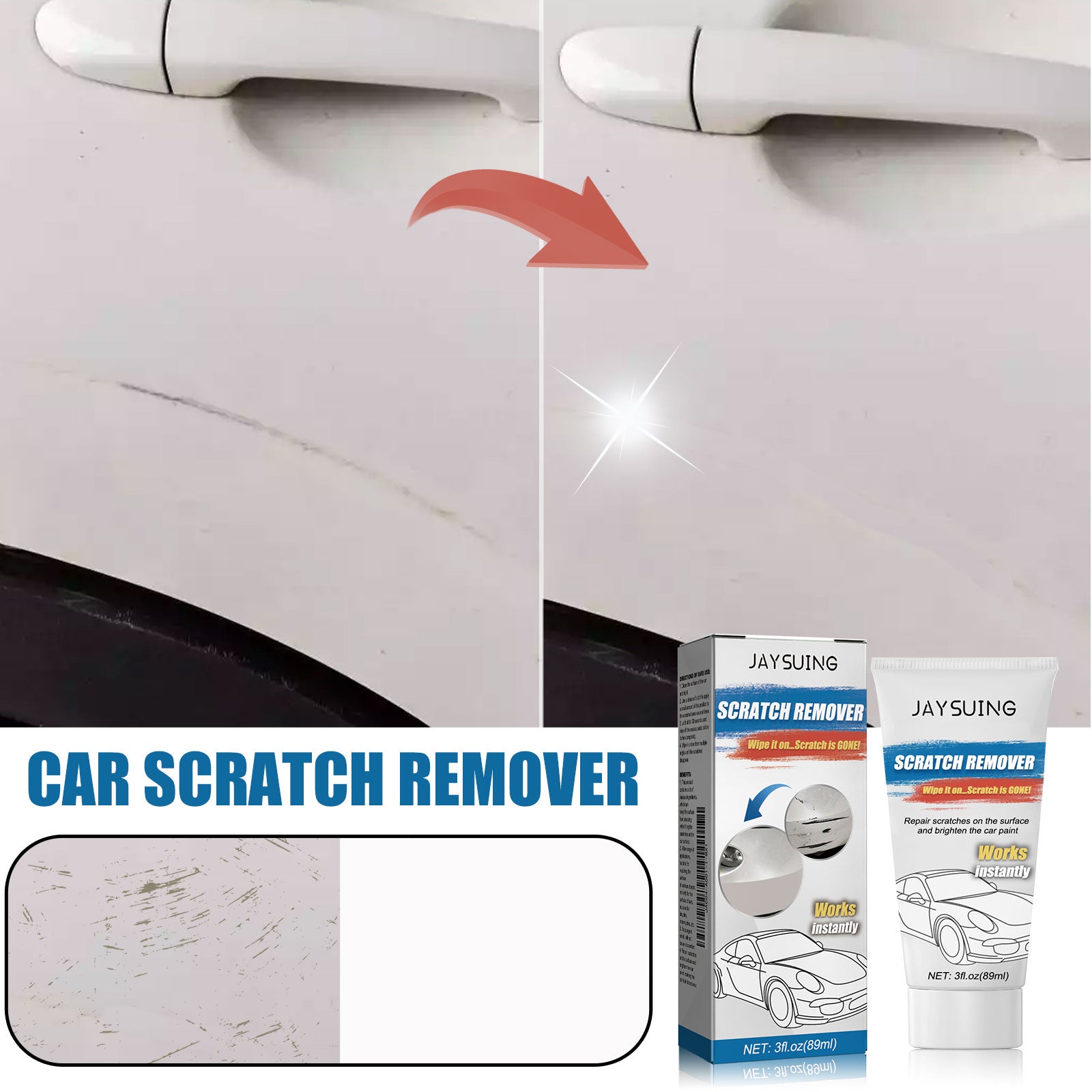 Car Scratch Repair Cream, Car Scratch Repair, Paint Finishing Polishing Renovation And Maintenance Care Cream eprolo
