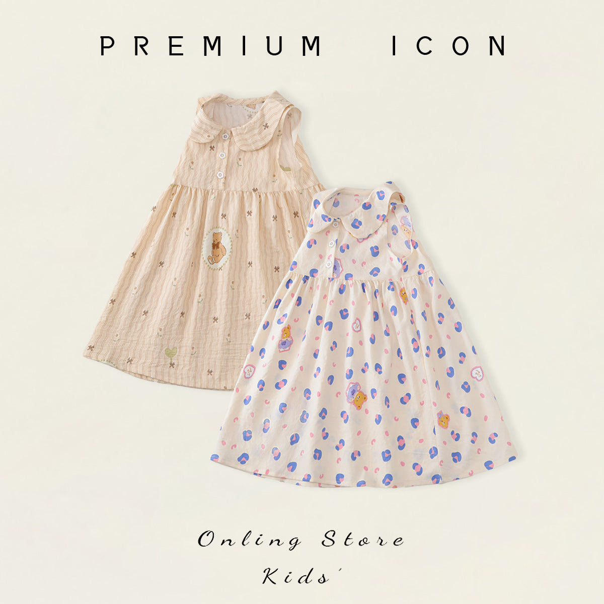 Cute  Print Sleeveless Dress for Girls eprolo