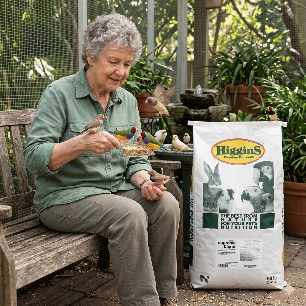 Higgings Supreme Finch Food 50 lbs. Natural Seed Blend for Healthy Birds Paw and Tail Supply