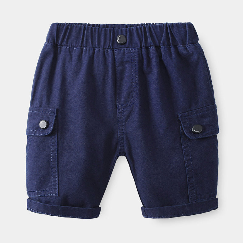 Boy's Five-Panel Shorts Solid Color Casual Short Pants for Kids Mid-Length Pants Wholesale eprolo