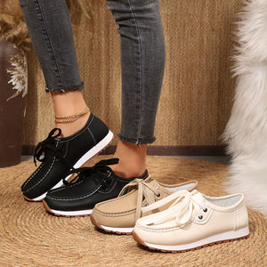 Round Toe Lace-Up Sneakers