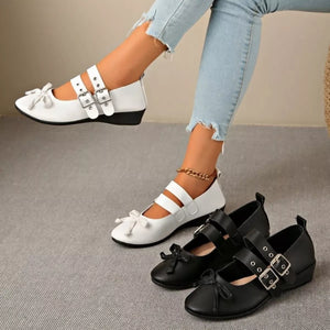 Round Toe Bow Slip-Ons