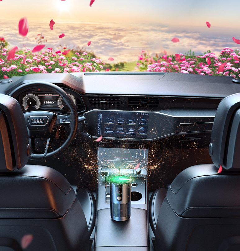 Intelligent car air purifier for formaldehyde and smoke removal UVC negative ion USB car disinfectant eprolo