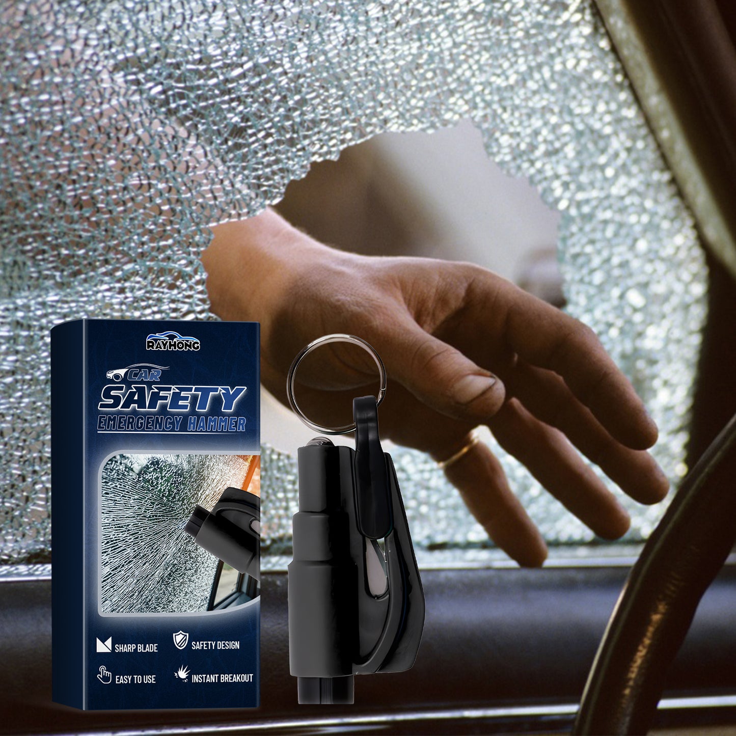 Car Emergency Hammer Car Glass Car Window Breaking Tool Mini Convenient Emergency Car Escape Hammer eprolo