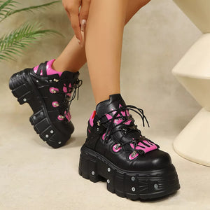 Platform Lace-Up Chunky Leather Shoes