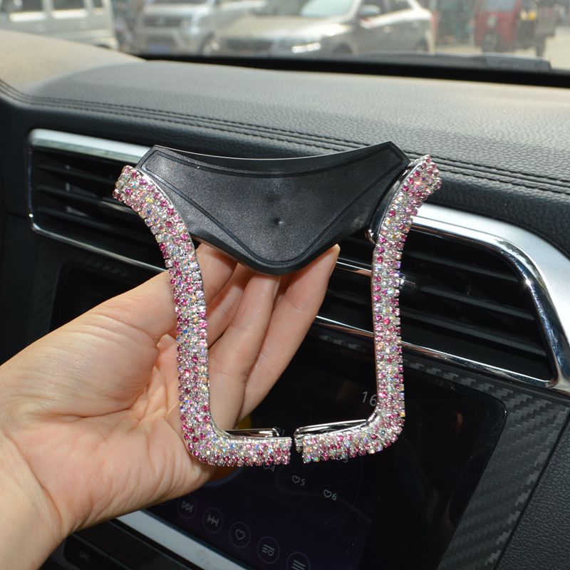 Universal Car Phone Holder with Bing Crystal Rhinestone Car Air Vent Mount Clip Cell Phone Holder for iPhone Samsung Car Holder eprolo