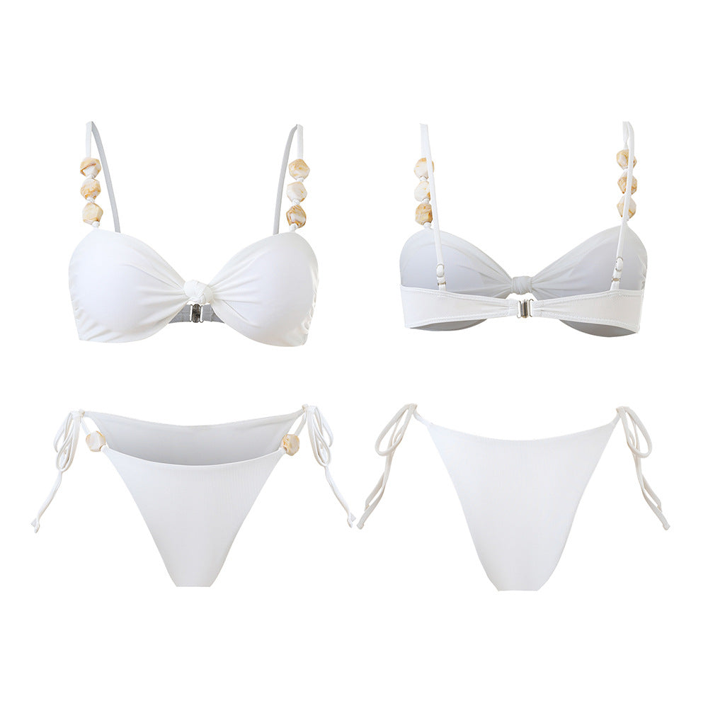 Backless gathering split swimsuit eprolo