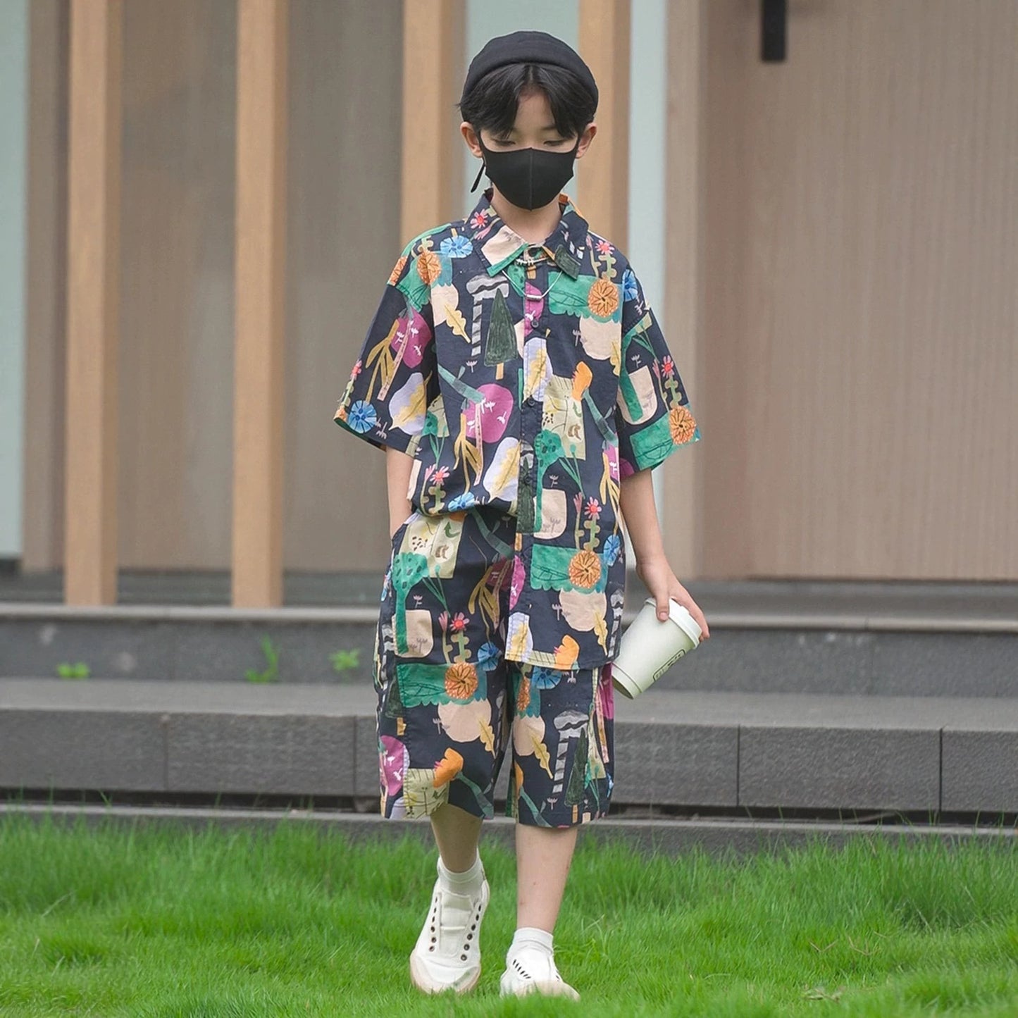 Children's Short Sleeve Shirt Set for Boys, Cool and Stylish Two-Piece eprolo