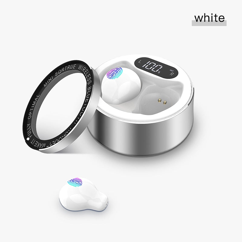 x26 Ultra Small Mini Hidden Wireless Bluetooth 5.0 Earphone Touch Control Portable Charging Case Earbuds TWS Sport Headset eprolo