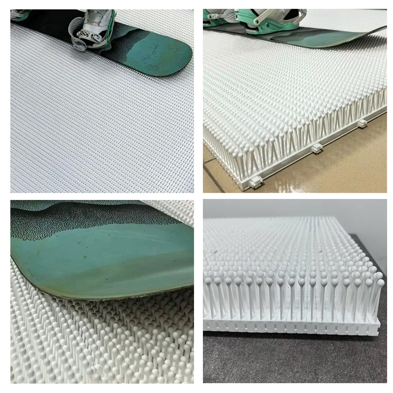 Indoor Ski Carpet White Mushroom Grass Mat + Modular Snowboard & Adult Unisex Skateboard Kit Combo Set eprolo