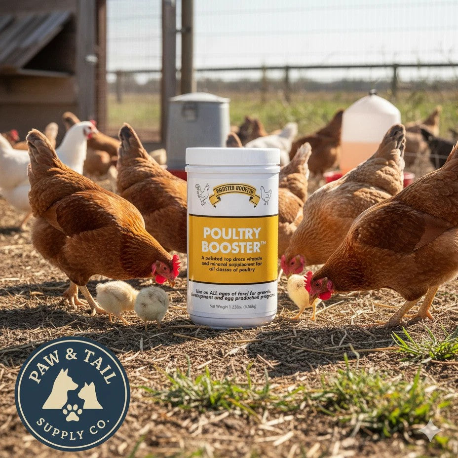 Rooster Booster Poultry Cell 16 oz + Poultry Booster 1.25 lb Poultry Care Bundle Paw and Tail Supply