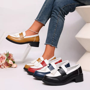 Round Toe Block Heels Loafers