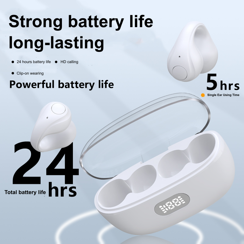 JS352 Headphones HIFI Sound Big Battery Life Clip-On Earbuds LED Display TWS Wireless Earphone For Gaming Sport eprolo