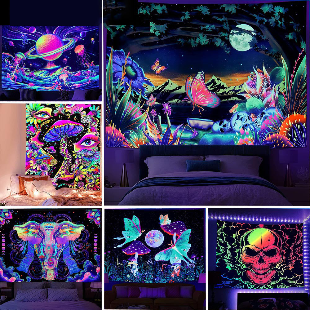 Home Room Dormitory Wall Purple Decorative Cloth Hanging Cloth Tapestry Room Background Cloth Wall Tapestry Hanging