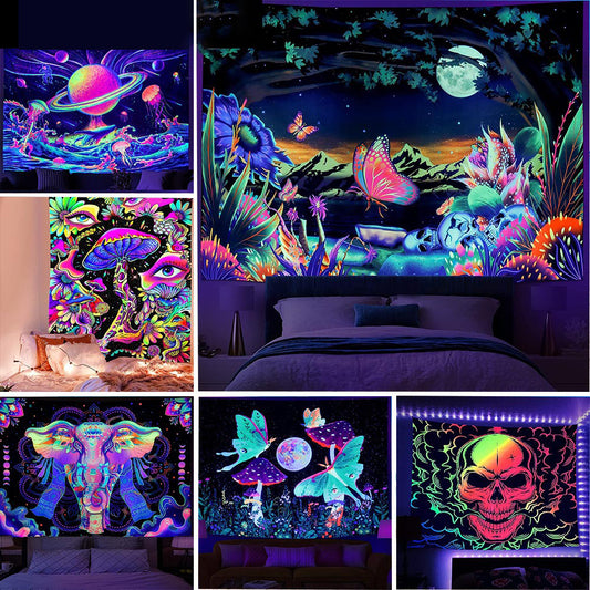 Home Room Dormitory Wall Purple Decorative Cloth Hanging Cloth Tapestry Room Background Cloth Wall Tapestry Hanging