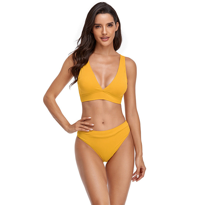 Solid color split swimsuit eprolo